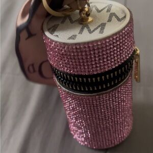 Pink Rhinestone  coin purse with keychain